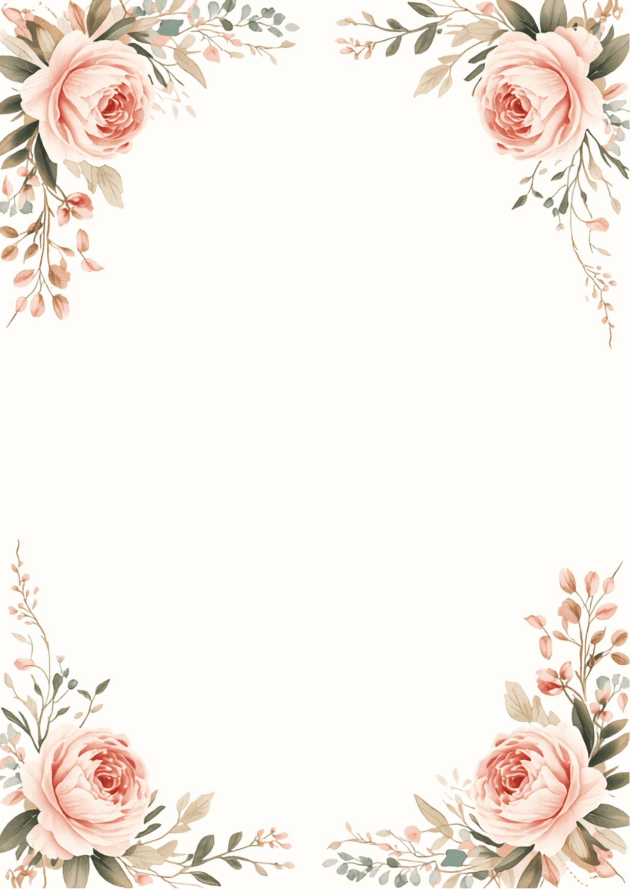 Ivory & Blush Wedding Invitation Card