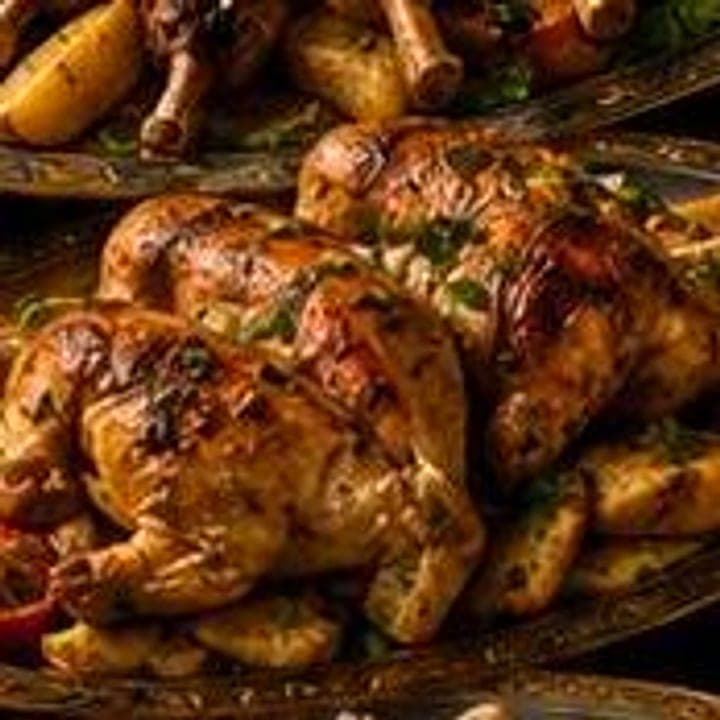 دجاج مع بطاطا وبندورة