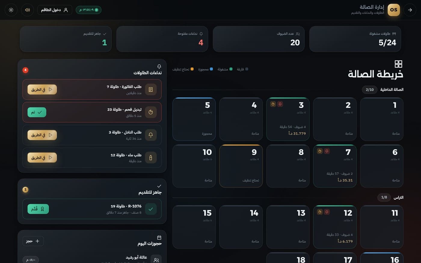 نظام تشغيل المطاعم — منيو QR ومطبخ وصالة وكاشير وإدارة — لقطة 2